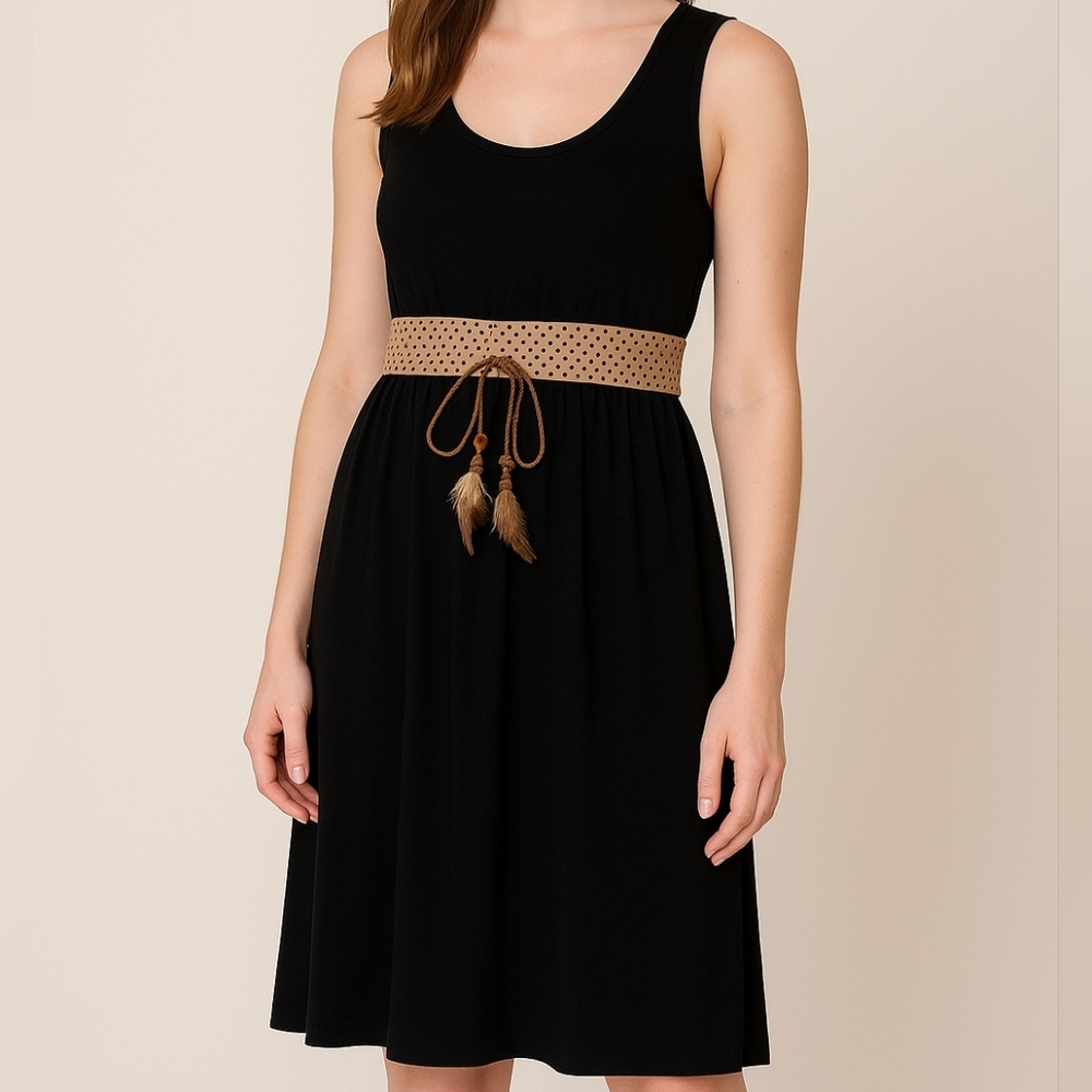 🦋 Vintage Havana Boho Dress – Size S (Fits like Small) (Ref 41 )